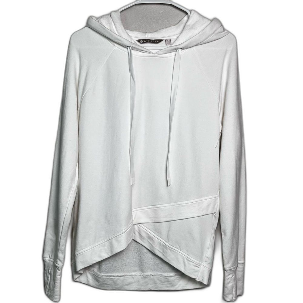 Athleta | Asymmetrical Criss Cross Hoodie In White Minimalist Athleisure Medium